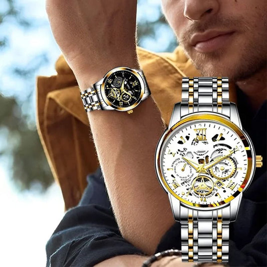 📢📢50% RABATT !!⌚️💦 Herren-Automatikuhr mit Skelett-Zifferblatt – Stilvolle Mechanik trifft auf Alltagstauglichkeit