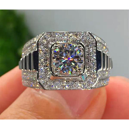 💎Exclusive jewelry💎Eleganter funkelnder quadratischer Halo-Ring