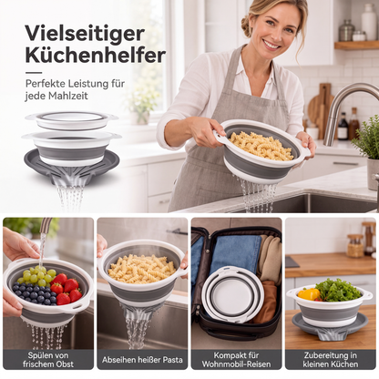 ✨ JETZT 50 % RABATT! !✨3-teiliges klappbares Sieb-Set mit Abtropfboden