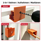 📢📢50% RABATT !!⏰3-in-1-Holzbearbeitungs-Montagepositionierer mit Schrankrückprallbohrfunktion, 20/23-mm-Doppelnutzwerkzeug zum Anreißen und Kantenbearbeiten