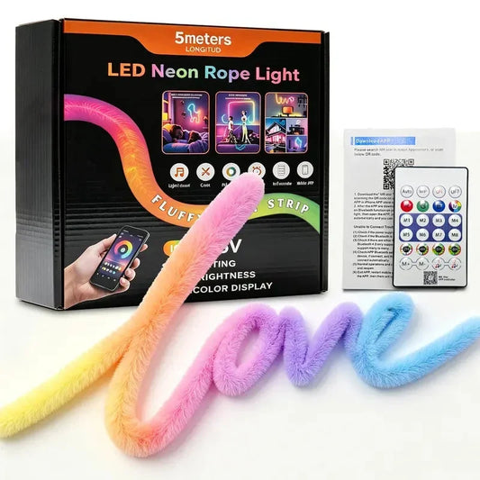 🌌 Jetzt 50 % Rabatt! 💫 Neon-Lichtband in Marderfell-Optik mit 360°-Rundumbeleuchtung ✨