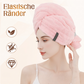 📢📢 50% RABATT!! ⏰ Großes Haarhandtuch – weicher Korallenvliesstoff – schnelle Trocknung & mit elastischem Band für Damen 💕