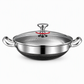 ⏳Zeitlich befristetes Sonderangebot⏰ Verdickter Edelstahl-Antihaft-Wok mit Deckel, flacher Boden, Bratpfanne mit zwei Griffen