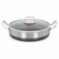 ⏳Zeitlich befristetes Sonderangebot⏰ Verdickter Edelstahl-Antihaft-Wok mit Deckel, flacher Boden, Bratpfanne mit zwei Griffen
