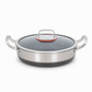 ⏳Zeitlich befristetes Sonderangebot⏰ Verdickter Edelstahl-Antihaft-Wok mit Deckel, flacher Boden, Bratpfanne mit zwei Griffen