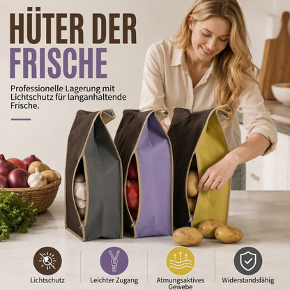 🥔✨ Großer Aufbewahrungsbeutel für Kartoffeln aus Vliesstoff – Ideal zur Aufbewahrung von Kartoffeln, Zwiebeln und Gemüse