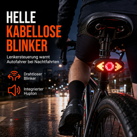 Fahrrad Fernbedienung Blinker Schlusslicht mit Hupe Warnleuchte für Straßen- und Mountainbikes