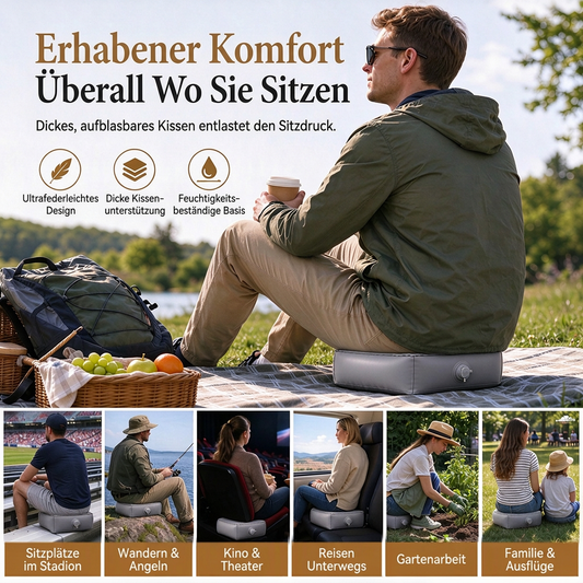 🎵 Aufblasbares Sitzkissen für Konzerte & Festivals – Bequem, leicht & feuchtigkeitsabweisend