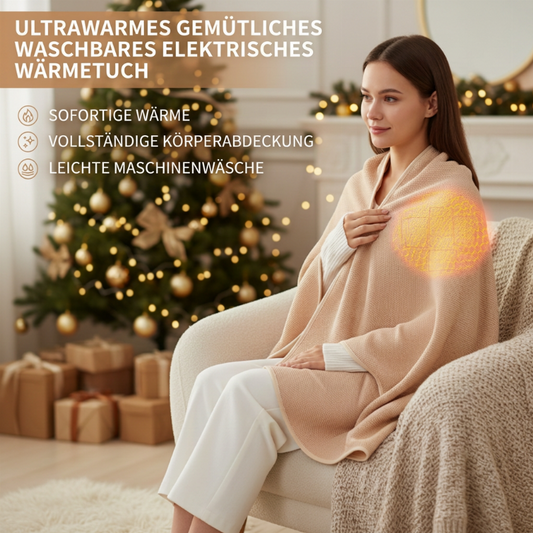 🧣✨ Elektrisches USB-Heiztuch (80 × 150 cm) – Sekundenschnelles Aufheizen, 5V-Sicherheit und waschbarer Jacquardstoff