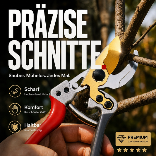 ✂️ Professionelle SK5-Gartenschere 🌿 | Ultrascharfe Klinge aus Kohlenstoffstahl für präzise Schnitte 🌳 | Ergonomischer Griff für Gartenarbeit, Schneiddurchmesser 30mm/50mm 🪴