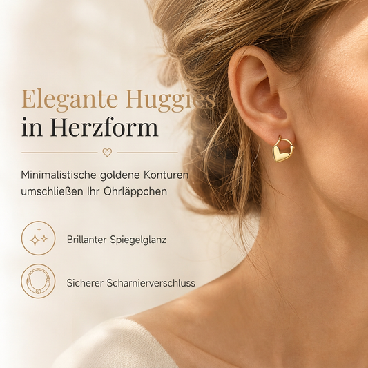 💕 Herzförmige Creolen für Damen – Minimalistisch, elegant & vielseitig kombinierbar