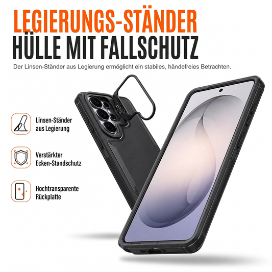 Stoßfeste Handyhülle mit metallischem Kamera-Ständer, Schutzhülle passend für Samsung Galaxy S26 S25 S24 S23 S22 Ultra Plus FE