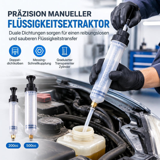 Manuelle Flüssigkeitspumpe und Nachfüllspritze, Handtransfer-Werkzeug für Bremsflüssigkeit und Öl im Automobilbereich